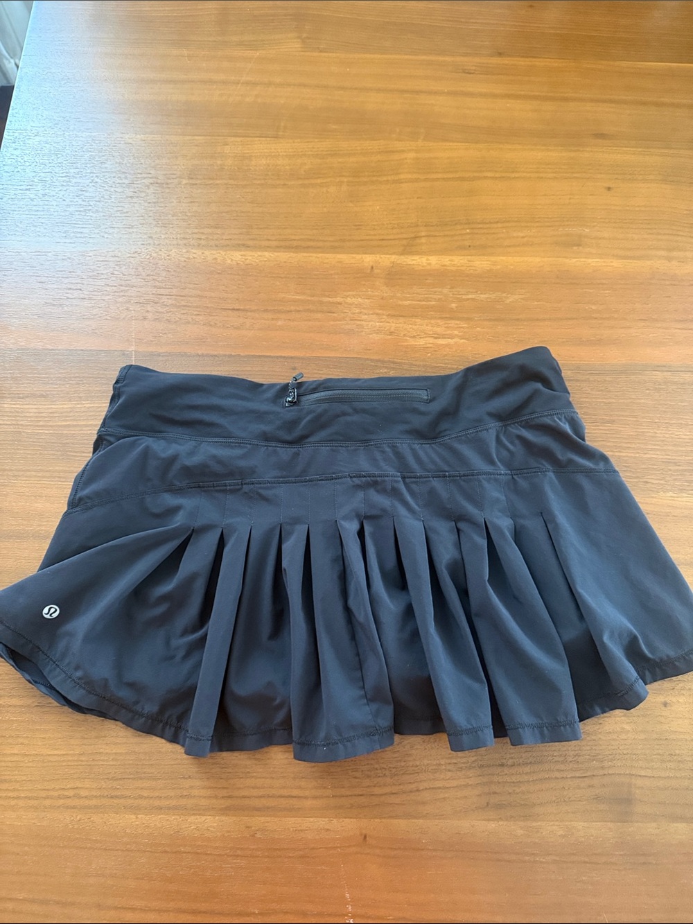 lululemon athletica Black Pleated Skirt with Back Zip Pocket